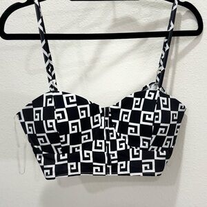 Black and White Geometric Blazer